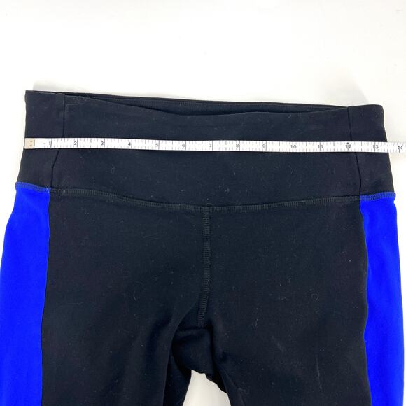 ALO Womens Color Block Leggings Black and Blue Size M 25" Inseam - Picture 2 of 7